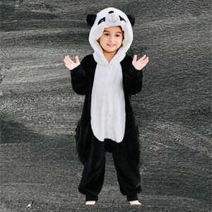 MICHLEY Panda Animal Hooded Kid’s Onesie Flannel Pajamas Costume | 110 | NEW